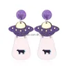 Boucles d'oreilles bâton pour femmes, charme de mode exagéré Hip Hop filles cadeau mignon Alien Ufo soucoupeman fête amusante goutte d'oreille goutte livraison Smtmf