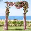 Decoração de festa 70/600cm empoeirado rosa chiffon casamento arco drapeado tecido romântico boho sheer cortinas para decoração de cenário