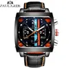 Automatic Self Wind Mechanical Genuine Leather Stainless Steel Black Orange Blue Casual Perspective See Through Men Watch 201218303B