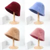 Wide Brim Hats Bucket Caps Hat Cap for Women Winter Wool Fur Thick Warm White Black Sombreros Casquettes 230927