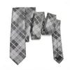 Taschentücher Männer Plaid Krawatten Mode Hochzeit Freizeit Business Polyester Dünne Herren Krawatten 6 cm Breite Schlanke Krawatte Marke Xgvokh