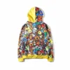 NYA A BATHING B APE HÄRDER HOUDIES Höst och vinter Newshark Graffiti Cartoon Thin Hoodie Casual Thin Hooded Jacket