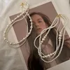 Choker Korean Style Necklace For Women Retro Multi-Layer Beaded Pearl Chain Accessories