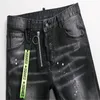 Calças de brim dos homens preto estilo dsq calças desgastadas cintura média algodão denim ligeiramente elástico jovem casual jeans comuns 230928