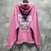 Hoodies dos homens moletom calças 2023fw lavado rosa hoodie homens mulheres eu não fiz nada apenas tenho sorte vintage capuz oversized pulôver ginásio 230928