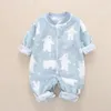 Rompers Autumn Winter born Baby Clothes Dinosaur Print Baby Boy Romper Warm Infant Baby Boy Girl Soft Fleece Jumpsuit Pajamas 230927