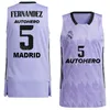 Printed Basketball 14 Gabriel Deck Jersey 22 Walter Tavares 6 Alberto Abalde 31 Dzanan Musa 23 Sergio Llull 28 Guerschon Yabusele Shirt Baloncesto Liga A Team Color