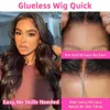 Synthetic Wigs Glueless Wear And Go Prelucked Human Body Wave Hair Wig 5x5 Closure HD Transparent Upgrade Pre cut Ready Lace 230927