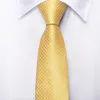 Bow Ties Hi-Tie Yellow Dot Boys Silk Tie For Children Luxury Designer Handky Child Nuttie 120 cm Lång 6 cm bred modefall