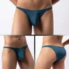 Calzoncillos sexy color sólido ropa interior de cintura baja para hombres gay resbalones lencería malla transpirable triángulo pantalones bikini