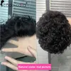 Parrucche per capelli umani Bob corti Parrucca taglio pixie Ricciolo a molla Anteriore in pizzo Remy brasiliano per donne nere Naturali