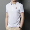 Men's Polos Summer Polo Shirts High Quality Short Sleeve Business Casual Simple Embroidery Slim Fit Man T-shirts Plus Size 4XL