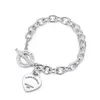 Mode- S925 Sterling Argent et nom de marque coeur pendentif bracelet avec fermoir OL pour les femmes cadeau de mariage bijoux PS62982764