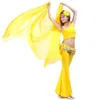 Scene Wear Performance Dancer kjol Chiffon Belly Dance Veil Hip Scarf Wrap Belt Sal