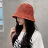 Breite Krempe Hüte Sommer Strand Sonnenschutz Eimer Hut Aushöhlen Handgemachte Gehäkelte Kuppel Dame Elegante Floppy Caps Gorras