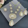 Collier et boucles d'oreilles ensemble naturel blanc Mabei perle d'eau douce incrusté de strass trois pièces bijoux haut de gamme luxe fête de mariage pour femmes