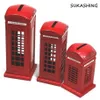 Cabine téléphonique de Londres Tirelire rouge moulée sous pression Tirelire UK Souvenir Grands cadeaux pour enfants Décoration de Noël pour la maison 2011302772