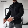 Men's Wool Blends Autumn Winter Men Long Sleeve Lapel Outerwear Coats Man SingleBreasted Solid Color Pocket Casual Shirt Jackets 230928