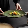 접시 창조적 인 불규칙 세라믹 디너 플레이트 레스토랑 빈티지 플랫 스테이크 디저트 파스타 특수 식 테이프