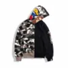 New A Bathing B Ape Men's Hoodies Autumn and Winter New Camouflage Embroidery Night Glow Thin Sweater Youth Casual Loose Coat