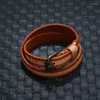 Bangle Fashion Retro Zwart Lederen Armbanden Voor Mannen Vintage Wrap Riem Stijl Verstelbare Polsband Vrouwen Armbanden Sieraden Gift