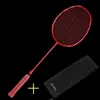 Racchette da badminton 1 pz Racchetta ultraleggera Racchetta in carbonio Impugnature in fibra di allenamento difensivo offensivo con borsa 230927
