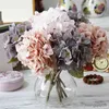 Kerstversiering Bundel Zijden Hortensia Herfstvaas voor Home Decor Kerst Decoratieve Bruiloft Bruidsboeket Muurset Kunstbloemen Goedkoop