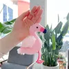 Plush Keychains Wholesale 46pcs/lot 14cm Flamingo Hanging Creative Gifts Wedding Plush Keychains toys Girls Bag Car buckle 230927