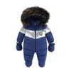 Rompers Winter Baby Rompers grube ciepłe niemowlę z kapturem wewnątrz polaru kombinezonu urodzona chłopiec z dziewcząt zbiór odzieży maluchowe 230927