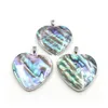 Hopearl Jewelry Simple Heart Prendant Charm لقلادة صنع Abalone Paua Sea Shell Cabochon inlaid 6 قطع 272r