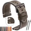 Titta på band Vintage äkta läder Watchband 7 Colors Strap 18mm 20mm 22mm 24mm Women Men Cowhide Smart Watch Band Belt Accessories 230927