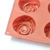 Backformen Hohe Qualität 6 Mulden Rose Blume Form Silikon Schokolade Fondant Pudding Gelee Süßigkeiten Cupcake Formen DIY Herramientas