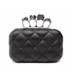 Skull Ring Woman Evening Bag Vintage Plaid Clutch Ladies Messenger Bags Mini Black Luxury Party Clutches Purse211b