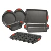 Electric Ovens Nonstick Oven Lovin' Bakeware Set 6-Piece Gray With Red Handles