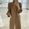 Garnitury damskie lapel dwa guziki luźne swetra kardigan z długim rękawem mokerna kurtka do mokrej Chaquetas Majer czarny blezer femme retro płaszcze 2023 top