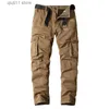 Pantaloni da uomo Pantaloni militari da uomo Pantaloni casual in cotone tinta unita Pantaloni cargo da uomo Pantaloni da trekking da viaggio all'aperto Pantaloni da lavoro multitasche T230928