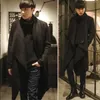 Men's Wool Blends Fall and winter hair stylist warm windbreaker mediumlength tweed coat Korean edition slim irregular personality 230928