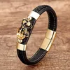 Unique Pixiu Guardian Bracelet Bring Luck Wealth Charm Bracelets For Men Chinese Fengshui Wristband Unisex Leather Bangles271a