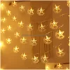 Outros suprimentos de festa de evento Eid Mubarak Luzes LED Moon Star Pendurado Pingente Ramadan Decor 2023 Fada Islâmica Muçulmana Home Drop Deli Dhuof