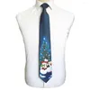 Mouchoirs GUSLESON Cravate de Noël en soie de qualité 9 cm Cravates imprimées à la mode pour hommes Festival Helloween Cravate de personnage de créateur doux