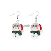 Boucles d'oreilles bâton pour femmes mignon Halloween horreur Satan chauve-souris Zombie citrouille squelette noël père noël Elk faon bonhomme de neige filles cadeau Dan Smtwk