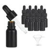 Vorratsflaschen Gläser 12 Stück schwarz beschichtete Tropfflasche ätherisches Öl Glasflüssigkeit 10 ml Tropfen für Massagepipette nachfüllbar265i