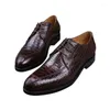 Buty sukienki Yulonggongwu Crocodile Men Business Formal skórzany producent mężczyzn