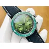 Diseñador cincuenta brazas reloj para hombres cronógrafo relojes de pulsera TQT8 superclone esfera verde zafiro movimiento mecánico automático uhr montre luxe