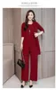 Women's Two Piece Pants Spring Autumn Shawl Tank Top Wide Leg Trousers Jacket Coat Set Women Loose Long Sleeve Sets