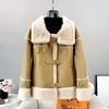 Womens Fur Faux Kvinnliga kvinnor Polyester Tyg Casual Coat Shearling Warm Winter Jacka Parka JT3393 230927