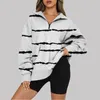 Women's Sweaters Distressed Sweat Shirts Printed Fashion Casual Pocket Long Sleeved Zippered Collar Womens Sweatshirts Without Hoodies