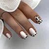 False Nails French Leopard Prints Fake Glossy With For Professional Nail Or Salons