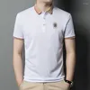 Men's Polos Summer Polo Shirts High Quality Short Sleeve Business Casual Simple Embroidery Slim Fit Man T-shirts Plus Size 4XL