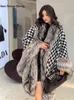 Women's Fur Faux Fur Winter Women's Cold Coat Faux Fur Coat Women's Elegant Thickened Luxury Designer Temperament Plush Jacket Shawl Fur Cape 230927